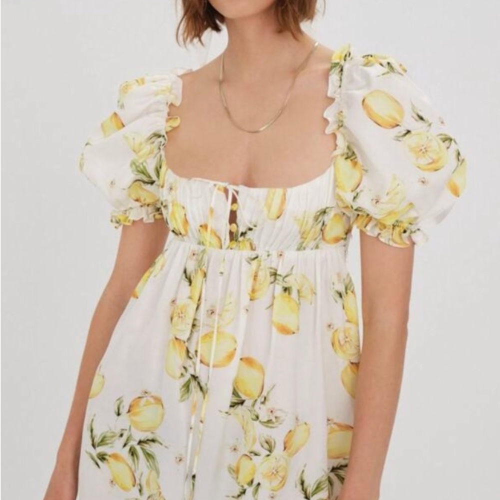 For Love And Lemons White and Yellow Floral Dress